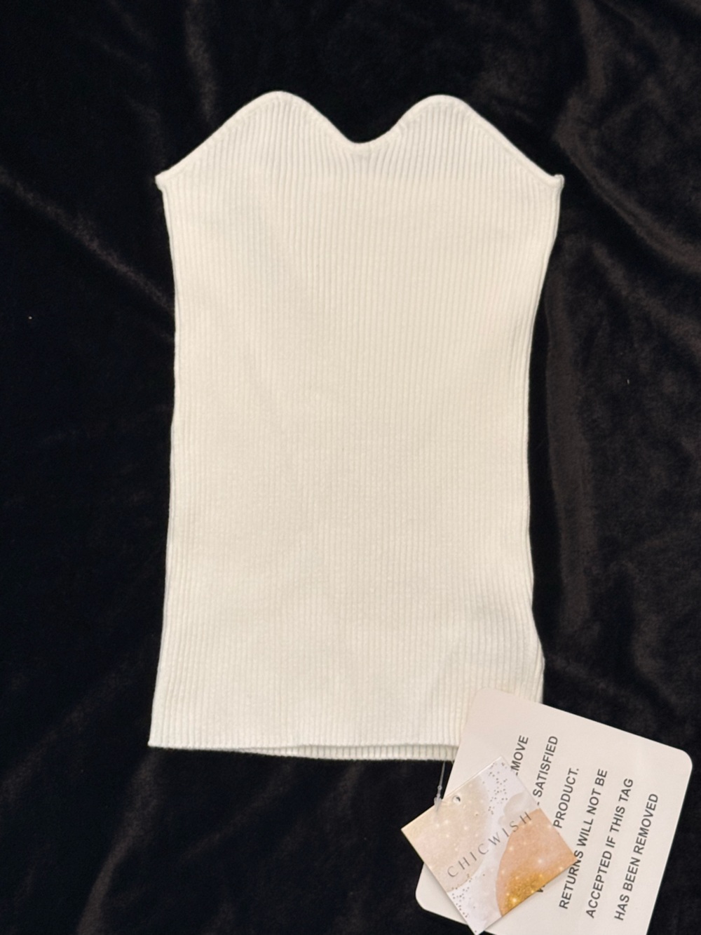 Chicwish White Ribbed Strapless Sweetheart Tube Top